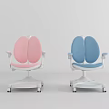 Modern Kids' Chair in Pink and Blue with Adjustable Design and Wheels