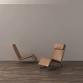 Modern Tan Leather Chaise Lounge With Black Metal Frame And Comfortable Design