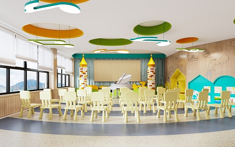 Modern Kindergarten Classroom 3d model