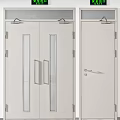 Modern Double And Single Doors With Glass Panels And Metal Handles