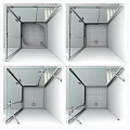 Modern Shower Sauna with Clear Frosted Graphite Viva Glass Enclosure Design