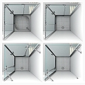 Modern Shower Sauna Shower Rack Shower Tray Glass Faucet 3d model