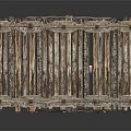 Miniature Wooden Bridge Model With Decorative Railings And Branch Like Supports
