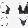Black Women's Lingerie Set Featuring Lace Trim and Unique Stylish Strap Designs