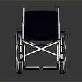 Modern Wheelchair With Gray Seat Metal Frame Large Wheels And Footrests