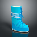 Stylish Blue Snow Boot With White Sole And Decorative Laces Modern Design