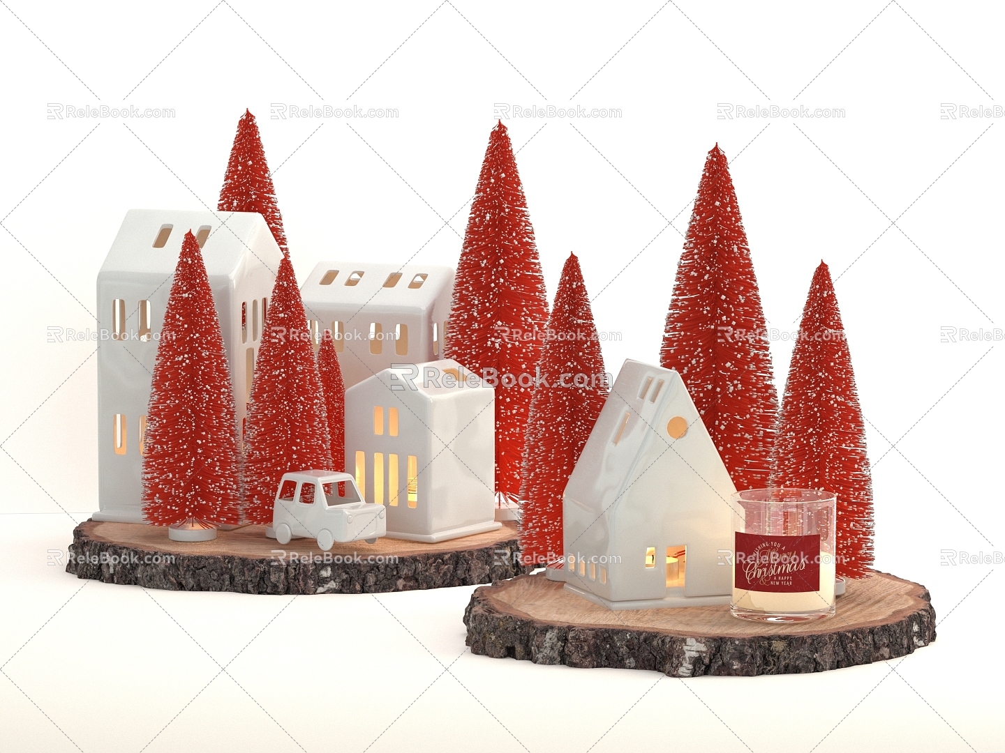 Now Christmas Day Decoration Christmas Tree Candle Fragrance Toy Wooden Pieces Christmas Decoration Christmas Window Desktop Decoration 3d model