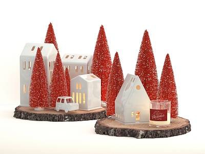 Now Christmas Day Decoration Christmas Tree Candle Fragrance Toy Wooden Pieces Christmas Decoration Christmas Window Desktop Decoration 3d model