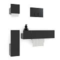 Modern Black Wall Mounted Bathroom Accessories With Soap Dispenser Towel Rack And Tissue Holder