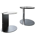 Modern Geometric Side Table Pair With Round White And Black Tops 3d model