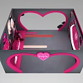 Barbie Themed Heart Shaped Photo Check In Spot With Pink And Gray Decor