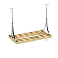 Hanging Wooden Tray Dinnerware Set With Metal Chains And Hooks For Kitchen Storage