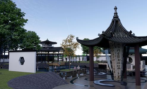 Chinese Park Landscape 3d model