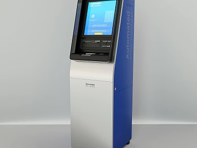 Self Service Daily Use Electrical Appliance With Blue Silver Design And Touch Screen 3d model