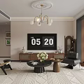 Warm Modern Living And Dining Room Interior With Comfortable Brown Sofa And Chic Home Decor