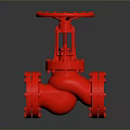 Household Essentials Red Gate Valve With Wheel Handle For Home Plumbing Use