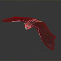 Game Movie Character Bat Like Creature With Black Body Red Eyes And Spread Red Wings