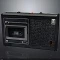 Vintage Cassette Recorder With Retro Design Tape Slot And Speaker Grille