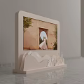 Commercial Outdoor Display with White Stand Screen Archway Green Plants Wavy Design and Models