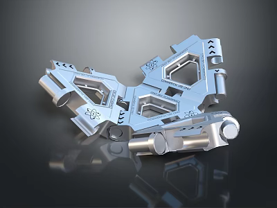 3D Rendered Metallic Mechanical Component With Intricate Geometric Design And Parts 3d model