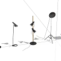 Contemporary Floor Lamps Featuring Different Styles And Metal Tripod Stands In Black Red