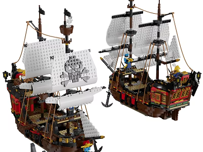 Modern Lego Pirate Ship 3d model