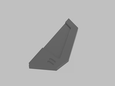 Gray Industrial Mechanical Component 3D Model Design With Sloped Surface And Grooves 3d model