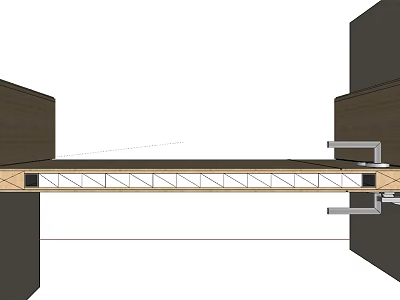 Structural Design of Swing Door With Wooden Frame and Internal Support Beams 3d model