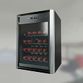 Black and Silver Wine Refrigerator with Glass Door and Multiple Shelves for Wine Bottles