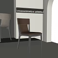 Modern Minimalist Dining Chairs With Leather Seat Fabric Back And Black Metal Frame