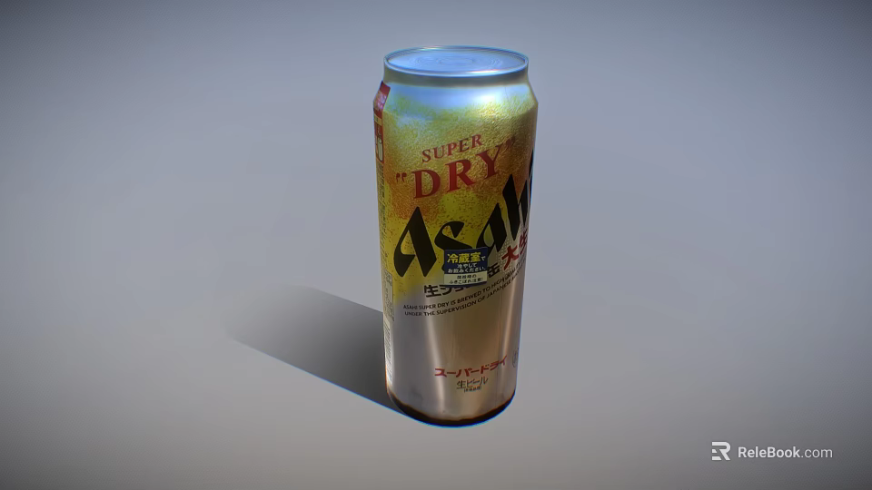 Shiny Silver Super Dry Alcohol Bottle And Glass With Golden Label Design 3d model 