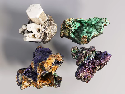 Colorful Rockery Stones With Natural Textures And Varied Shapes For Decorative Use 3d model