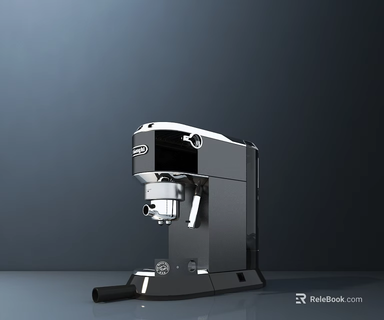 DeLonghi Modern Black Coffee Machine As Essential Kitchen Appliance With Sleek Design 3d model