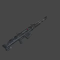 Black Tactical Machine Gun Featuring Long Barrel Box Magazine Ergonomic Grip And Metallic Stock