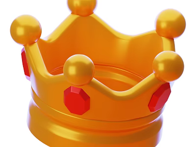 Decorative Weapon With Golden Crown Design Red Gems And Spherical Ornaments 3d model