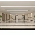 Modern Hospital Ward Interior With White Beds Green Plants And Curved Lighting Design