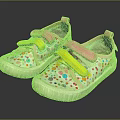 Kids Casual Canvas Shoes With Pink Upper Yellow Straps And Colorful Polka Dots