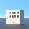 Industrial Equipment White Control Cabinet With Warning Sign And Interfaces