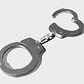 Shiny Silver Stainless Steel Handcuffs With Chain Link And Closed Cuffs