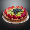 Delicious Fresh Fruit Tart Topped With Strawberries Kiwi And Blueberries