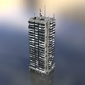 Modern High Rise Building With Multiple Floors And Antenna On Top
