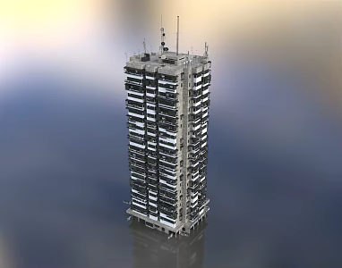 Modern Architecture, Urban Architecture, Architectural Appearance, Old Building, Old Building, Broken Building, Residential Building, Residential Area, Building Body, Roof Facilities, Antenna 3d model