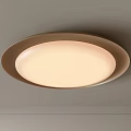 Modern Round Flush Mount Ceiling Light With Wooden Frame And Warm Glow 3d model