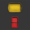 Red and Yellow Plastic Buckets for Daily Washing Use with Black Handles