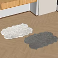 Plush Carpet Cloud Carpet Wool Carpet Shaped Carpet Floor Mat 3d model