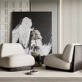 Quiet Leisure Sofa Combination Single Sofa 3d model