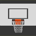 Modern White Basketball Backboard With Red Hoop And White Net Design
