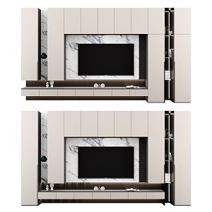 Modern TV background cabinet 3d model