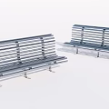 Modern Metal Public Bench With Slatted Design For Outdoor Seating Areas
