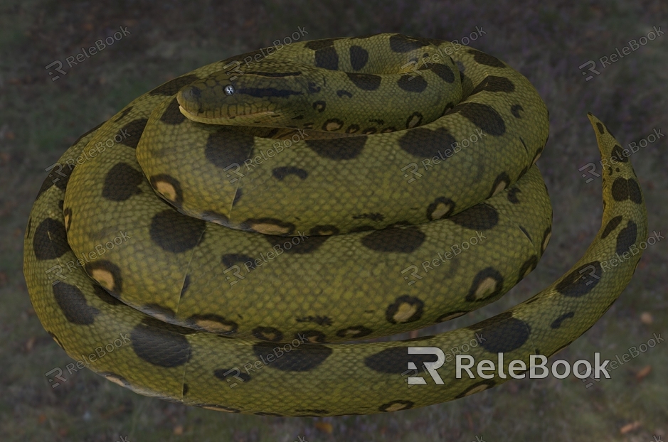 Green Anaconda Anaconda Green Water Python Cold Blooded Animal model